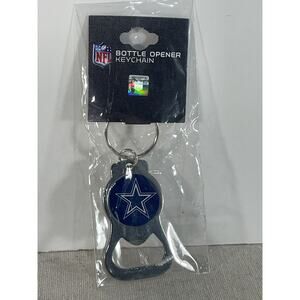 Dallas Cowboys Premium Solid Metal Bottle Opener Keychain, Silver Key Ring
